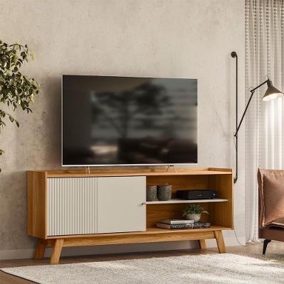 Rack Bancada Audrey G77 para TV Até 65 Polegadas 160cm MDP- MDF Off White Gran Belo