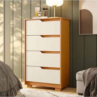 Cômoda Lody A04 Flex 4 Gavetas Mdp Mdf Puxador Cava Cinamomo Off White Lyam Decor