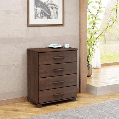 Cômoda Decorativa Naipe G74 4 Gavetas Madeira Maciça Café Gran Belo