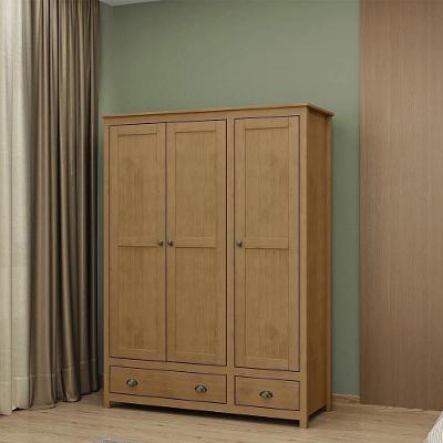 Guarda Roupa Casal Osiris G74 3 Portas 2 Gavetas Madeira Maciça Freijó Gran Belo