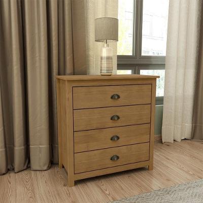 Cômoda Decorativa Osiris G74 4 Gavetas Madeira Maciça Marrom Gran Belo