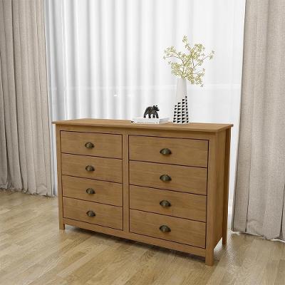 Cômoda Decorativa Osiris Freijó G74 8 Gavetas em MDF-MDP com Puxador de Metal Gran Belo