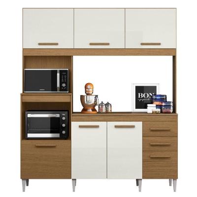 Kit Cozinha Camila 6 Portas 1 Gaveta MDF MDP 182cm Off White Aramóveis
