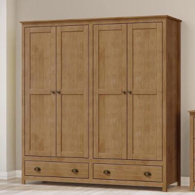 Guarda Roupa Casal Osiris G74 4 Portas 2 Gavetas Madeira Maciça Freijó Gran Belo