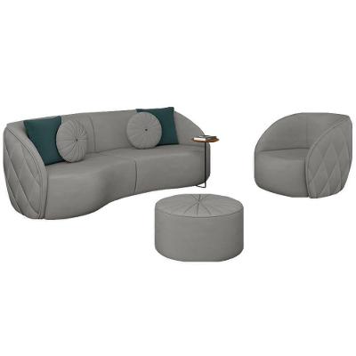 Conjunto Sofá 288cm Clarke e Round G45 Veludo Cinza Claro Gran Belo