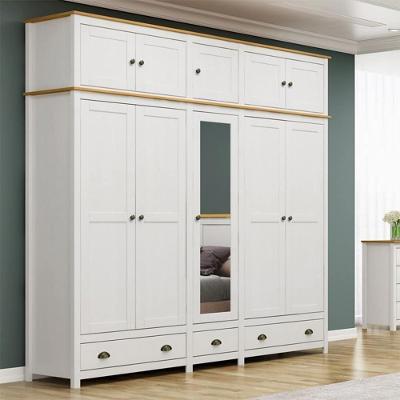 Guarda Roupa Bipartido Casal Osiris G74 10 Portas 3 Gavetas Madeira Maciça Branco-freijó Gran Belo