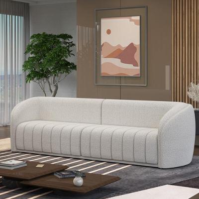 Sofá Adam G45 3 Lugares 252cm Branco Boucle para Sala Gran Belo