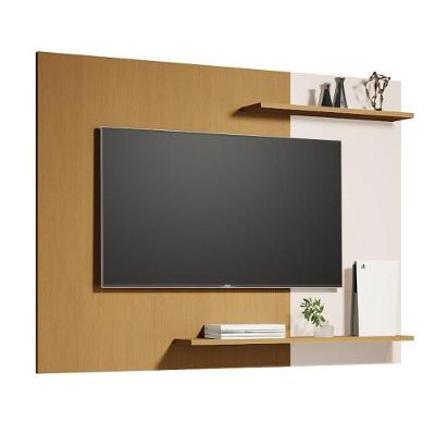 Painel Suspenso para Sala Mênfis 135cm em MDP com Organizador Cedro-off SAL Movelaria