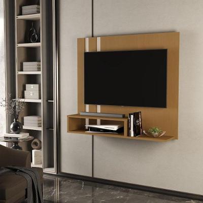 Painel de Parede para Tv Pompéia 90cm Compacto Cedro-off com Nicho SAL Movelaria