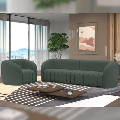 Sofá e Poltrona Adam G45 4 Lugares 292cm Cinza Veludo Gran Belo