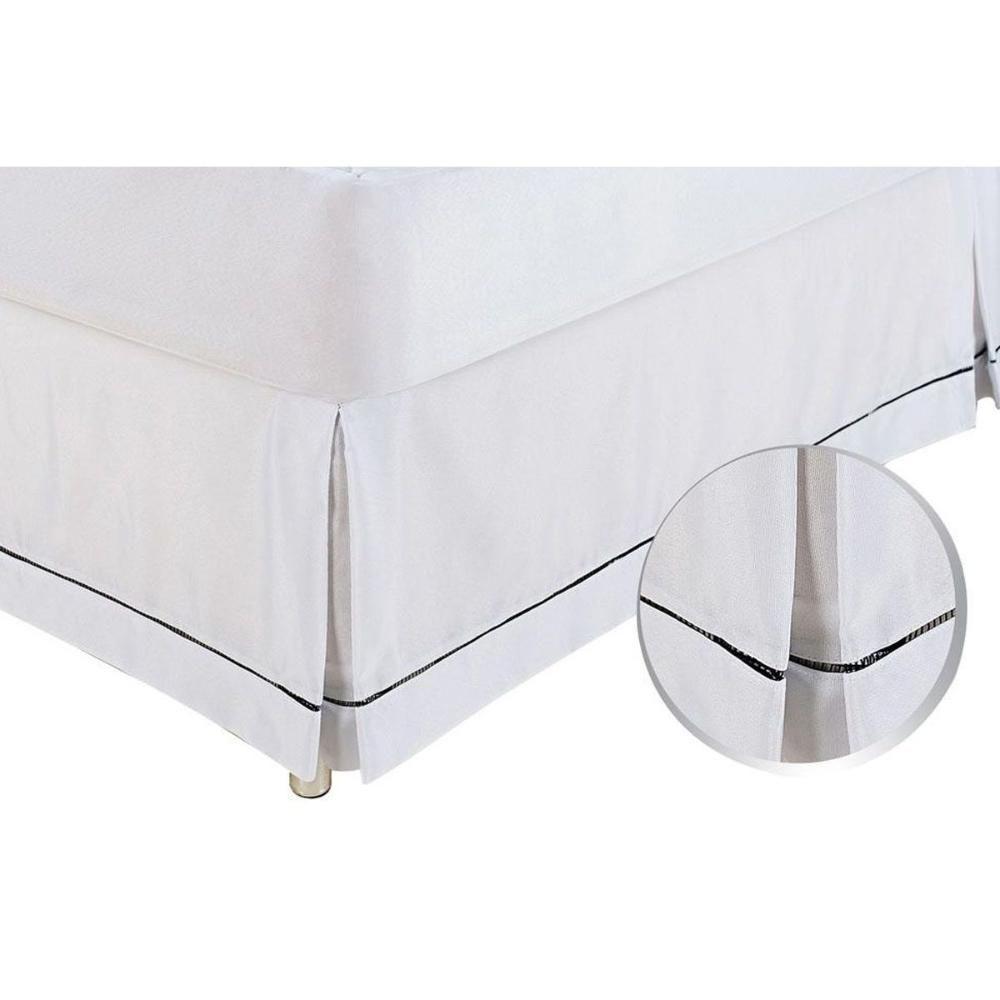 Saia Cama Box Queen Babado Ponto Palito Branco (160x200) - Ortobom - 2