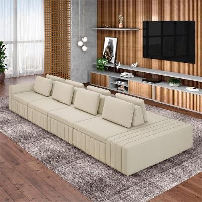 Sofá Ilha Olimpo G45 Modular 4 Lugares 505cm Linho Bege Gran Belo