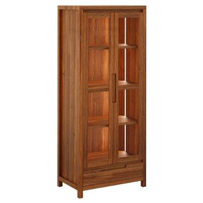 Cristaleira 1554N 2 Portas 3 Prateleiras Madeira Maciça com LED Rustic Milani Movelaria