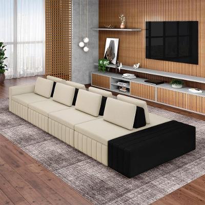 Sofá Modular Ilha Olimpo G45 4 Lugares 425cm Bege Linho Gran Belo