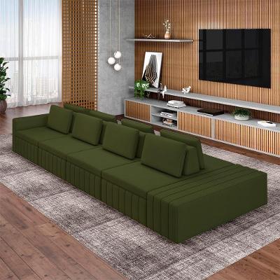 Sofá Modular Ilha Olimpo G45 4 Lugares 505cm Verde Linho Gran Belo
