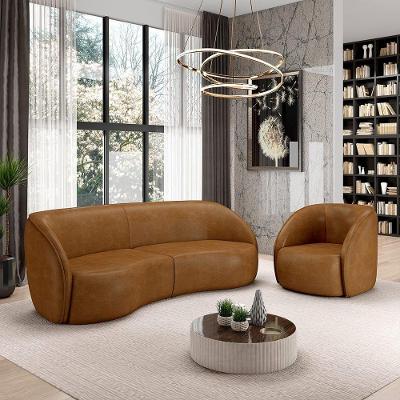 Conjunto Sofá Sala de Estar Clarke G45 318cm Caramelo Manchado Pu Gran Belo