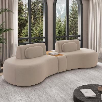 Sofá Modular França G45 3 Lugares Reclinável 302cm Bege Veludo Gran Belo