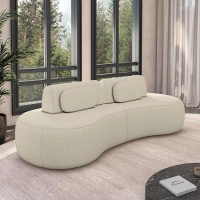 Sofá Modular França G45 4 Lugares Retrátil e Reclinável 240cm Bouclê Offwhite Gran Belo