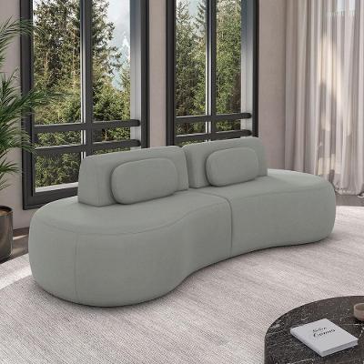 Sofá França G45 2 Lugares Reclinável 240cm Cinza em Veludo Gran Belo