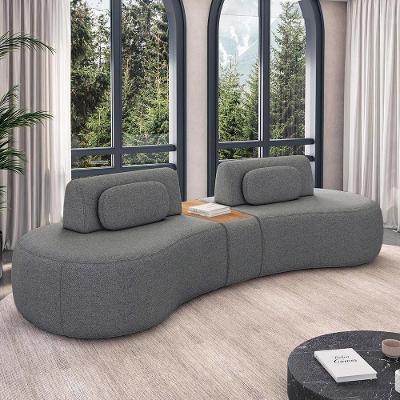 Sofá Modular França G45 3 Lugares Reclinável 302cm Cinza Escuro Linho Gran Belo