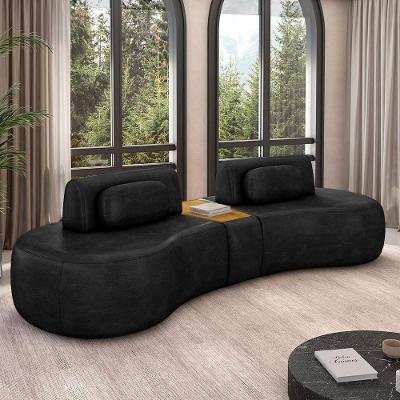 Sofá Modular França G45 3 Lugares Reclinável 342cm Preto Couro Sintético Gran Belo