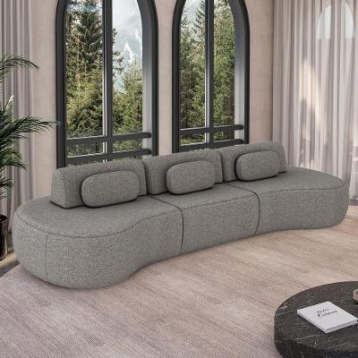 Sofá Modular França G45 3 Lugares Reclinável 326cm Cinza Escuro Linho Gran Belo
