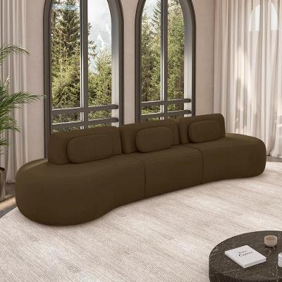 Sofá França G45 3 Lugares Reclinável 326cm Marrom em Veludo Gran Belo