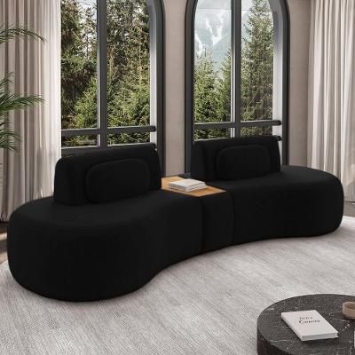 Sofá Modular França G45 3 Lugares Reclinável 342cm Preto Veludo Gran Belo