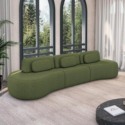 Sofá Modular França G45 3 Lugares Reclinável 326cm Verde Linho Gran Belo