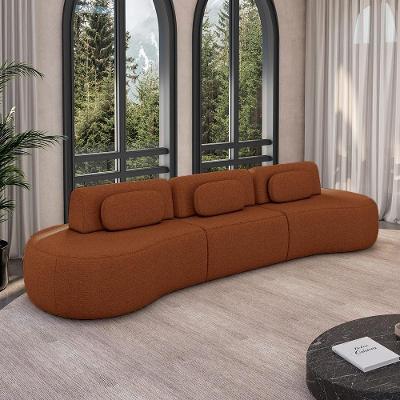 Sofá Modular França G45 3 Lugares Reclinável 326cm Terracota em Linho Gran Belo