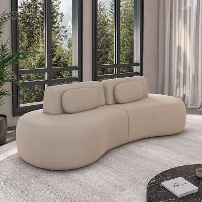 Sofá Modular França G45 3 Lugares Reclinável 280cm Bege Veludo Gran Belo
