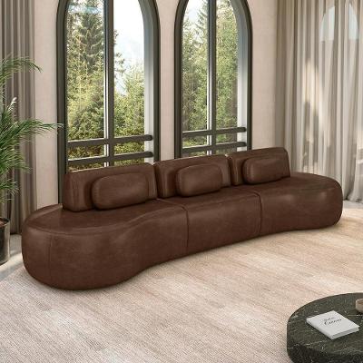 Sofá França G45 3 Lugares Reclinável 366cm Marrom Pu Gran Belo