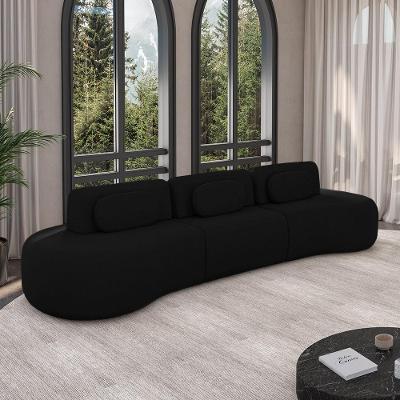 Sofá Modular França G45 3 Lugares Reclinável 366cm Preto Veludo Gran Belo