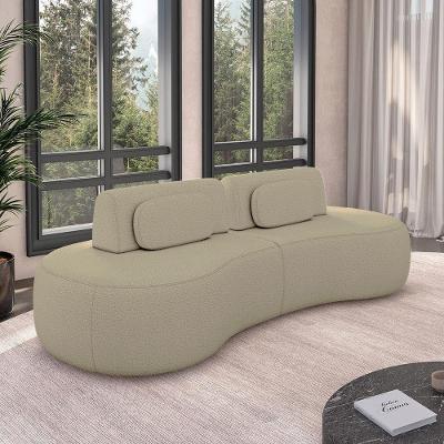 Sofá Modular França G45 4 Lugares Retrátil e Reclinável 280cm Bouclê Bege Gran Belo