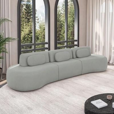 Sofá Modular França G45 3 Lugares Reclinável 366cm Cinza Veludo Gran Belo