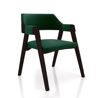Cadeira para Sala de Jantar e Jogos G42 MDF-MDP Assento em Veludo Verde-tabaco Gran Belo