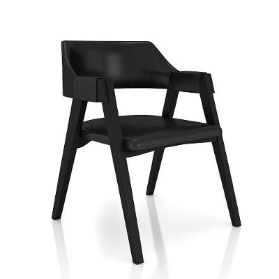 Cadeira para Sala de Jantar e Jogos G42 MDF-MDP Assento em PU Preto Gran Belo