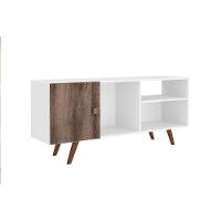 Rack para TV RT3014 até 47 Polegadas c/ 1 Porta Branco/Rustico - Movelbento - 1