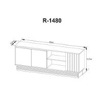 Rack Para Tv R1480 2 Portas Até 64 Polegadas Natural/palha - Tecno Mobili