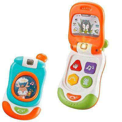 Brinquedo Telefone Infantil Celular Flip Baby Guta Guti com Luz e Som Multicolorido DM Toys