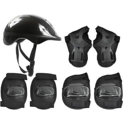 Kit de Proteção Infantil 4 Peças com Capacete Joelheiras Cotoveleiras Munhequeiras Preto DM Toys