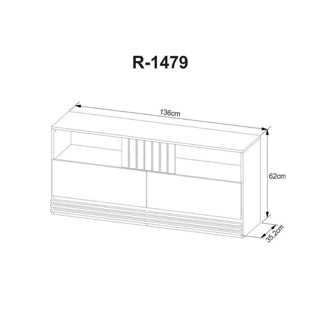 Rack para TV R1479 2 Gavetas até 42 Polegadas Natural/Palha - Tecno Mobili - 3