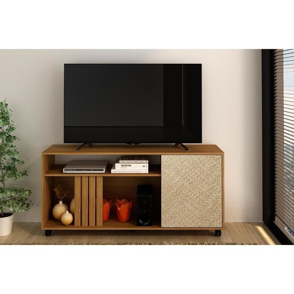 Rack para TV R1481 1 Porta até 42 Polegadas Natural/Palha - Tecno Mobili - 1