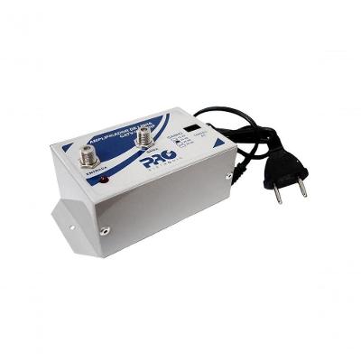 Amplificador de Linha Proeletronic PQAL-2500 25dB Bivolt para TV e Rádio Cinza