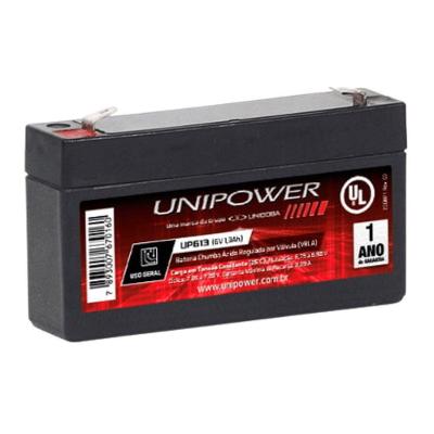 Bateria Estacionária VRLA 6V 1,3Ah UP613 Não Automotiva Unipower