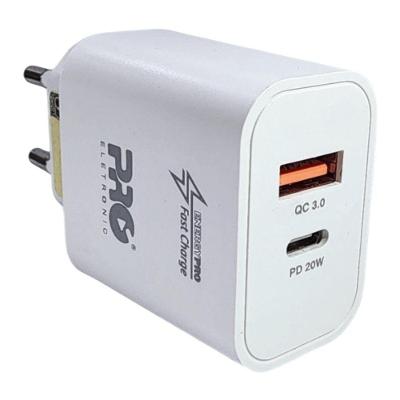 Carregador de Parede Proeletronic Universal 20W Bivolt com USB-C e USB-A