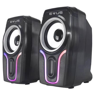Caixa de Som Evus AS-225D Color Wave 6W RMS com Iluminação RGB USB e Plug P2 3,5mm