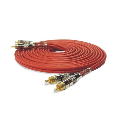 Cabo Rca para Som Automotivo 400 Pro Blindado 5mm 5m Vermelho Technoise