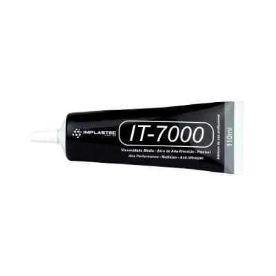 Cola para Tela de Celular Implastec IT7000 para Reparos em Dispositivos Móveis Preto 110ML