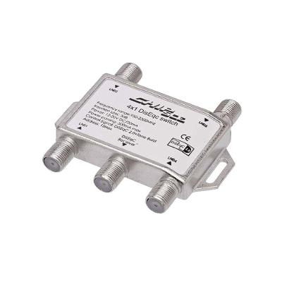 Chave Diseqc 4x1 Vias 2.0 para Distribuição de Sinal em Sistemas de Antena